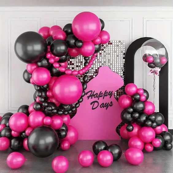 decoraciones rosa con negro