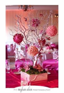 30 Centros de mesa en color rosa
