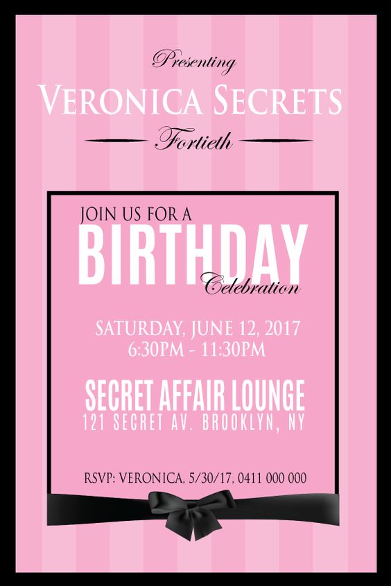Invitaciones de quince años estilo Victoria Secret