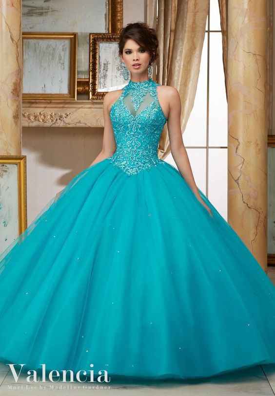 vestidos de xv anos azul turquesa (1) - Ideas para mis 15