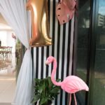 Decoración para quinceañera temática de flamingo
