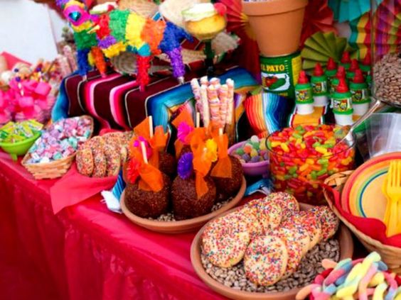 mesa de dulces para fiesta mexicana de 15