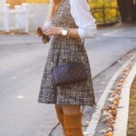 Outfits con vestidos de tweed otoño - invierno